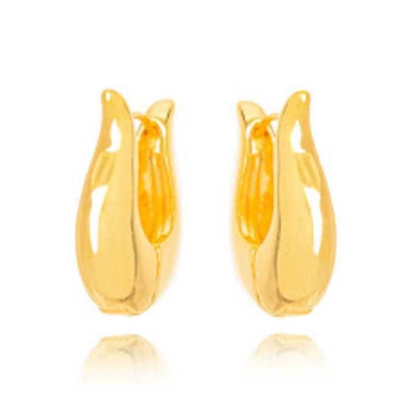 BRINCO ARGOLA LISA EM BANHO DE OURO 18K