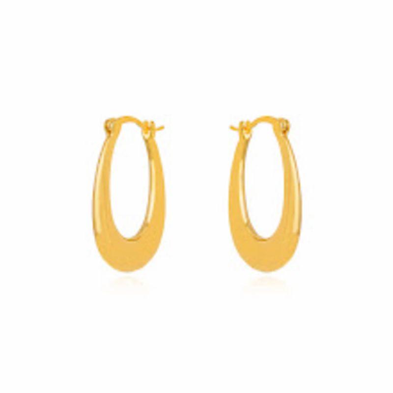 BRINCO ARGOLA LISA EM BANHO DE OURO 18K