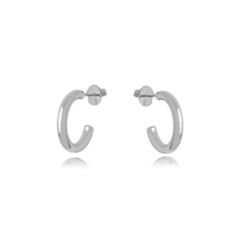 BRINCO ARGOLA LISA EM BANHO DE RÓDIO BRANCO