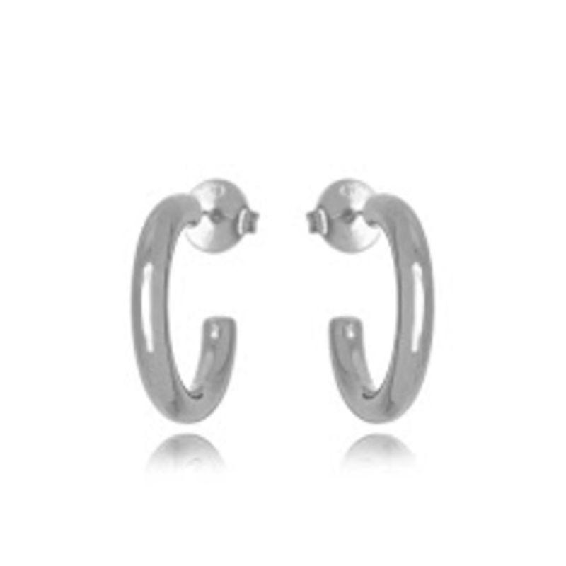 BRINCO ARGOLA LISA EM BANHO DE RÓDIO BRANCO