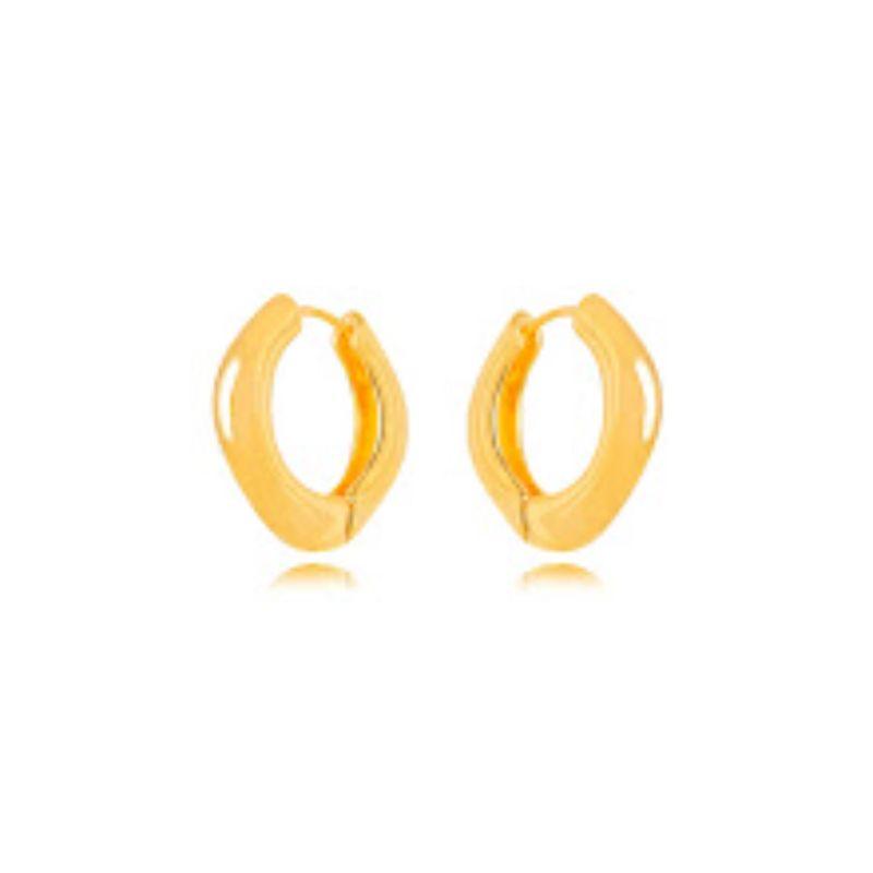 BRINCO ARGOLA LISA EM BANHO DE OURO 18K