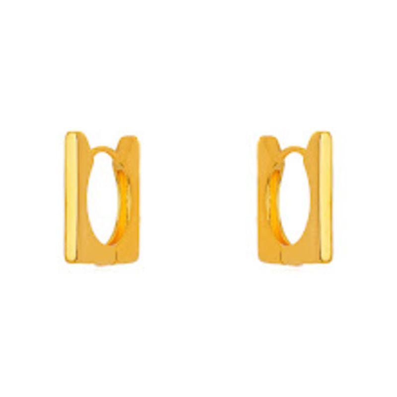 BRINCO ARGOLA LISA QUADRADA EM BANHO DE OURO 18K