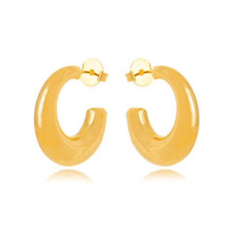 BRINCO ARGOLA LISA EM BANHO DE OURO 18K