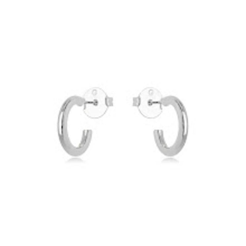 BRINCO ARGOLA LISO EM BANHO DE RÓDIO BRANCO