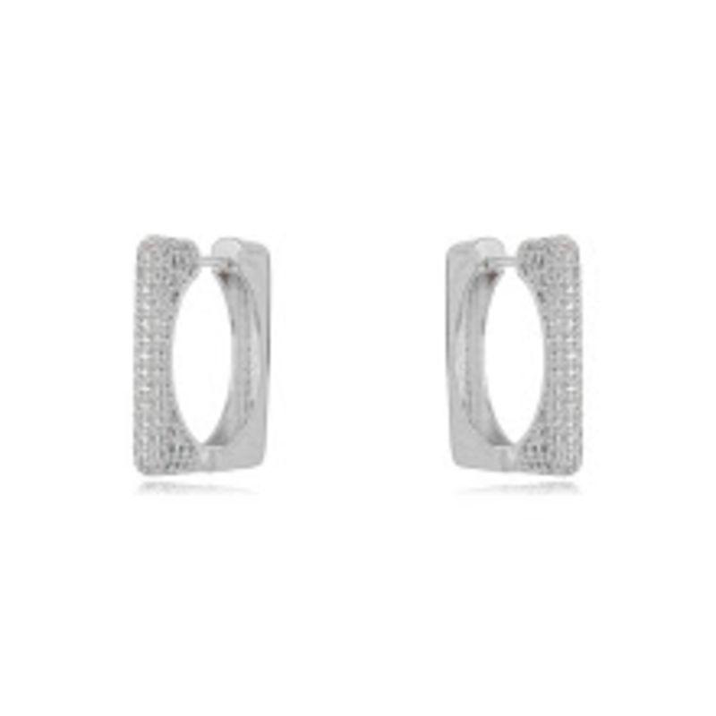 BRINCO ARGOLA MICRO ZIRCÔNIA - G EM BANHO DE RÓDIO BRANCO