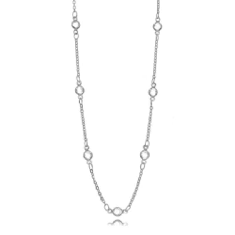 COLAR CHOKER CRISTAIS EM BANHO DE RÓDIO BRANCO