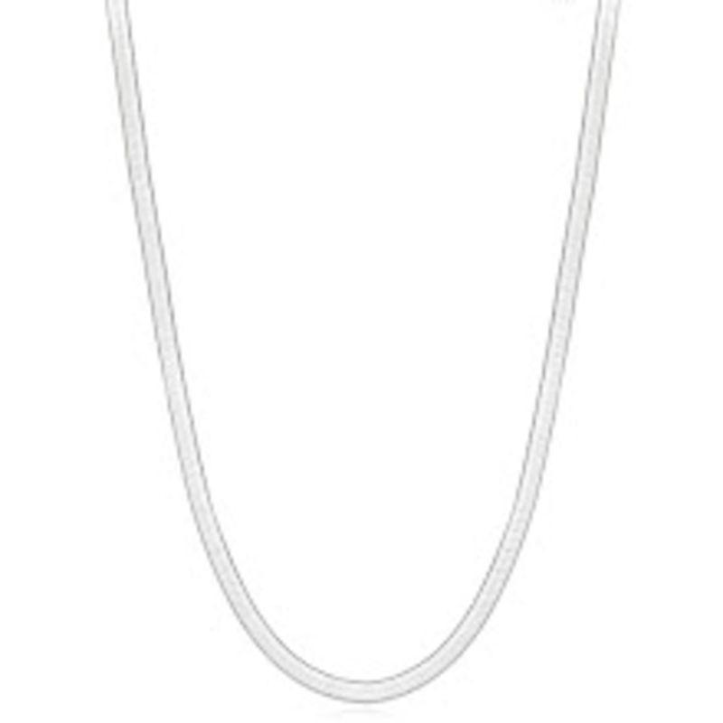 COLAR CHOKER FITA LISA EM BANHO DE RÓDIO BRANCO