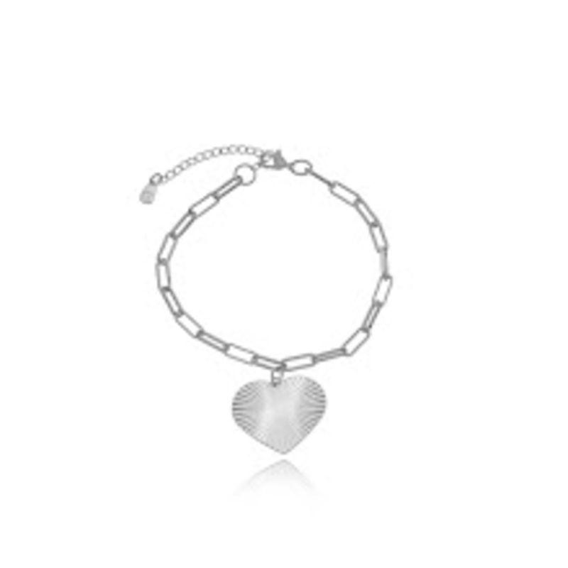 PULSEIRA CARTIER CORAÇÃO DETALHADO EM BANHO DE RÓDIO BRANCO