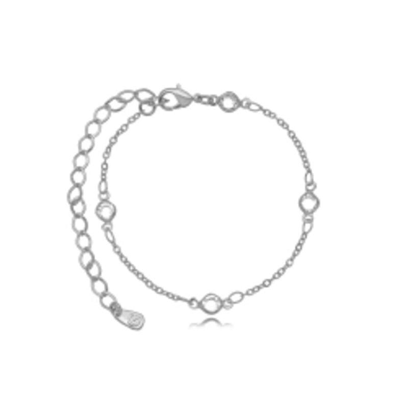 PULSEIRA CRISTAIS EM BANHO DE RÓDIO BRANCO
