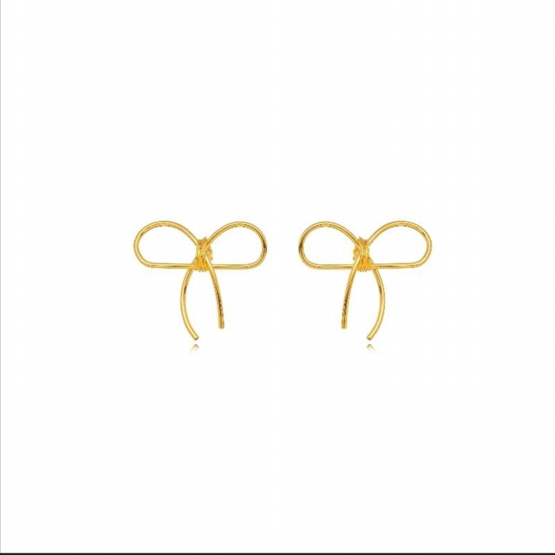 BRINCO LAÇO LISO EM BANHO DE OURO 18K
