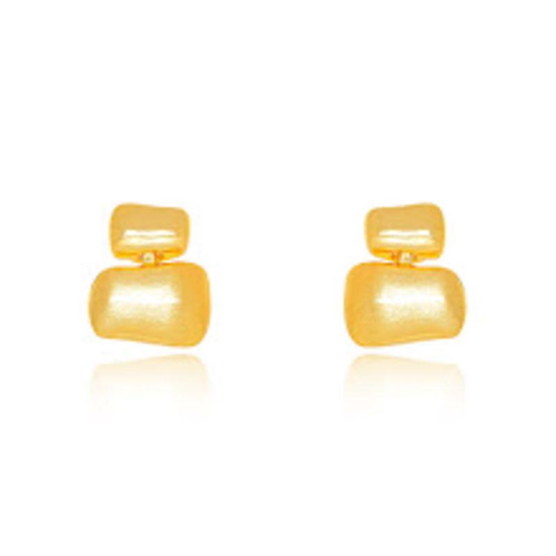 BRINCO FOSCO LISO EM BANHO DE OURO 18K