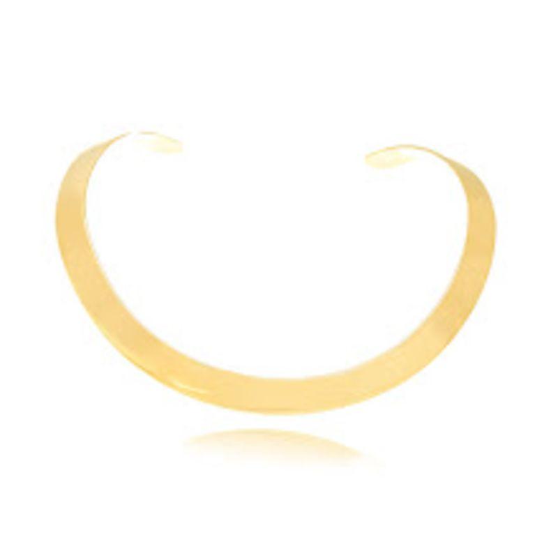 CHOKER ARO LISO EM BANHO DE OURO 18K