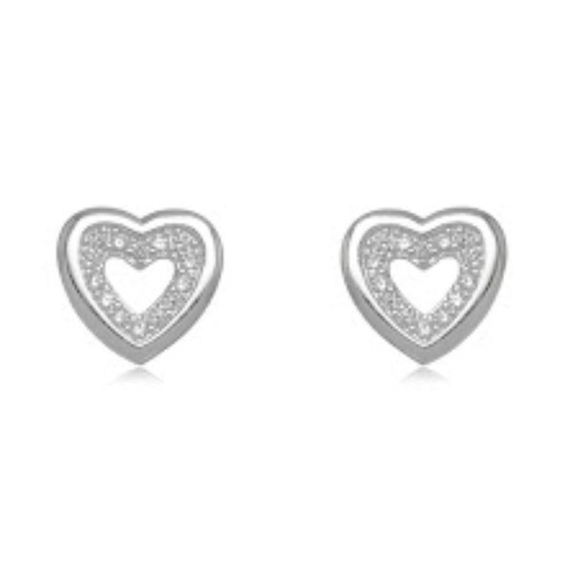 BRINCO CORAÇÃO CRAVEJADO EM PRATA 925