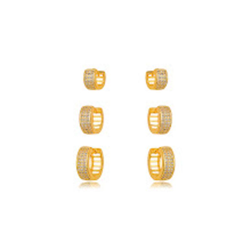 BRINCO TRIO ARGOLA EM BANHO DE OURO 18K