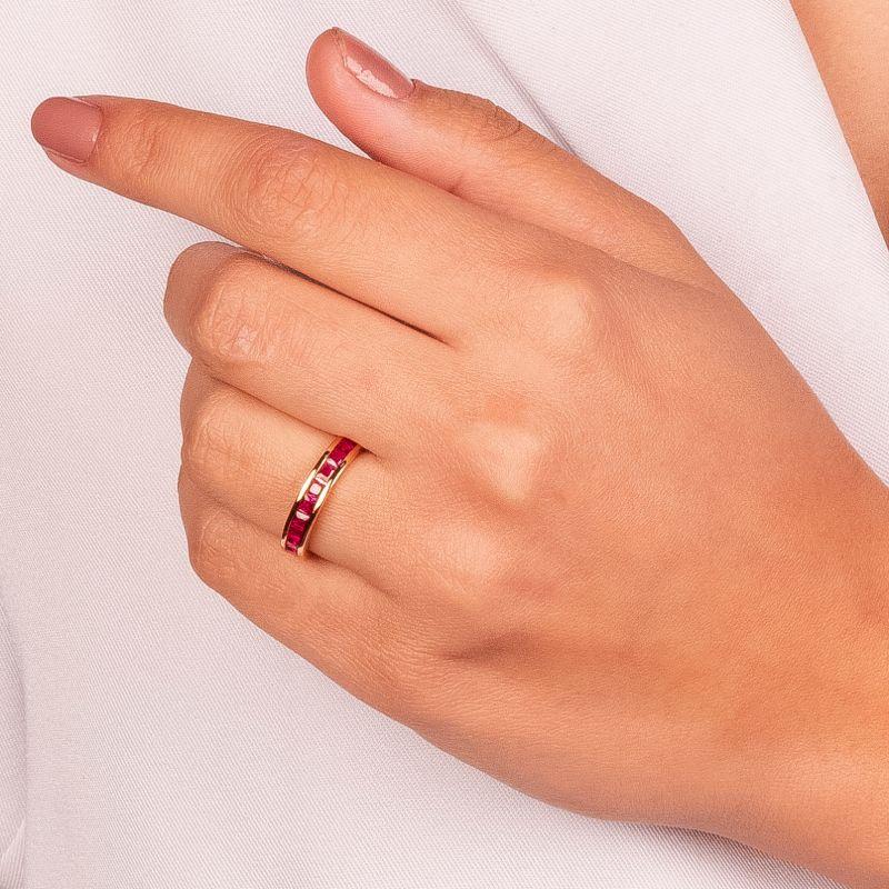 ANEL APARADOR CRISTAL RUBI EM BANHO DE OURO 18K