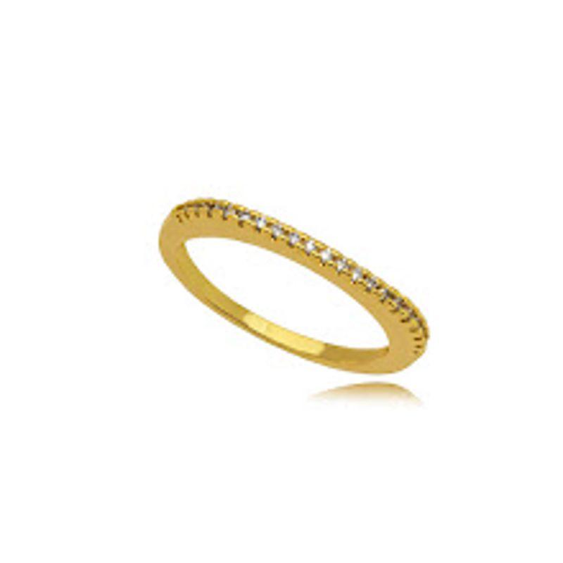 ANEL APARADOR MICRO ZIRCÔNIA EM BANHO DE OURO 18K