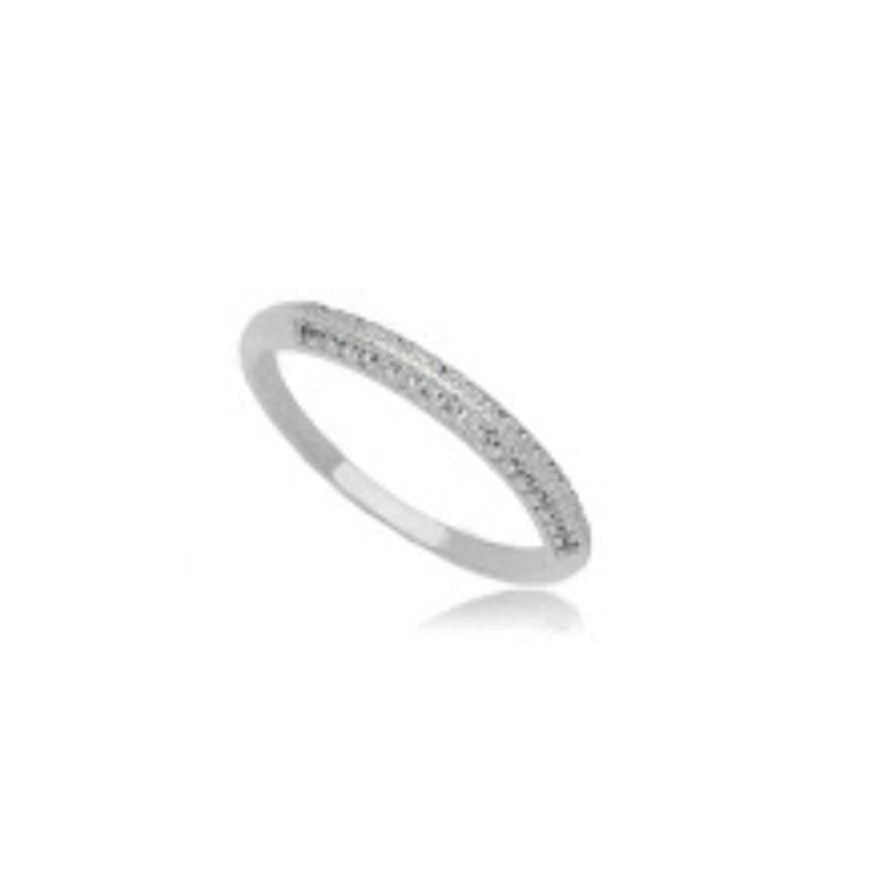 ANEL APARADOR MICRO ZIRCÔNIA EM BANHO DE RÓDIO BRANCO