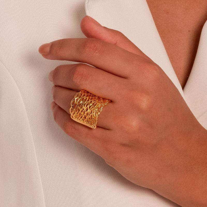 ANEL DETALHADO BANHO DE OURO 18K