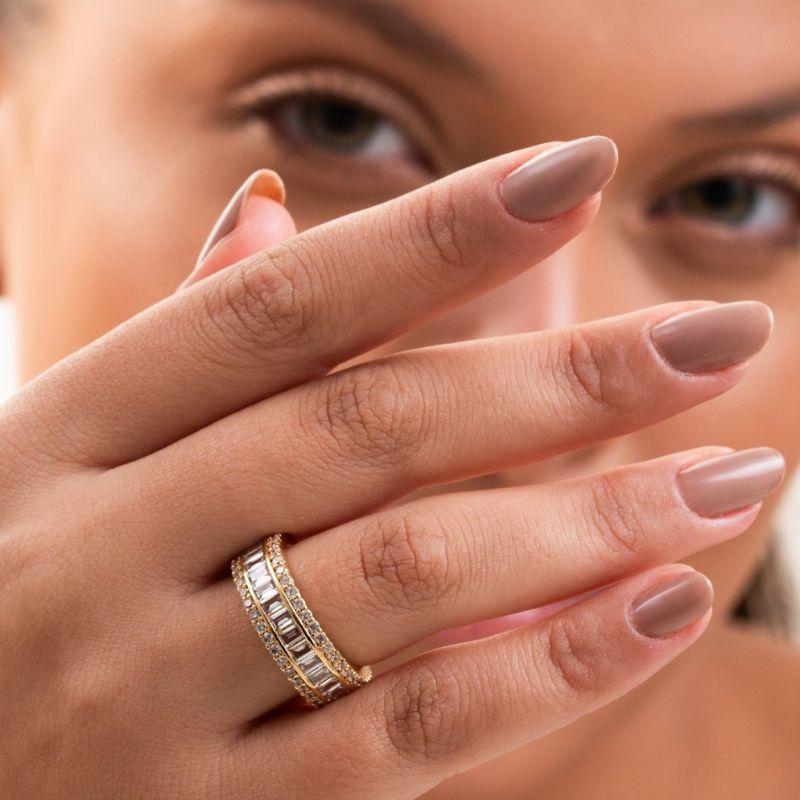 ANEL NAVETE MICRO ZIRCÔNIA CRISTAL EM BANHO DE OURO 18K