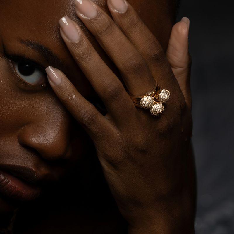 ANEL TRIO BOLA MICRO ZIRCÔNIA