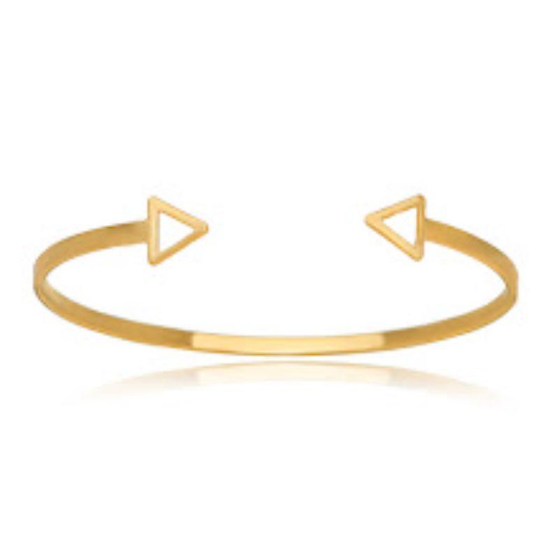 BRACELETE TRIANGULO VAZADO LISO EM BANHO DE OURO 18K
