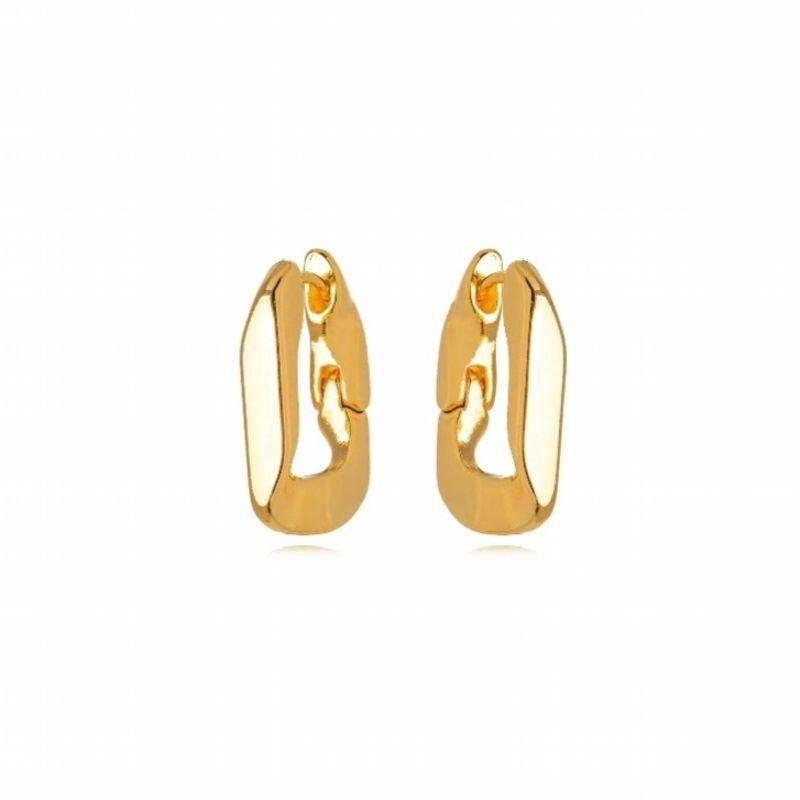 BRINCO ARGOLA LISA EM BANHO DE OURO 18K