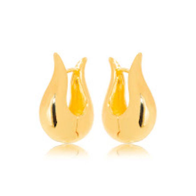 BRINCO ARGOLA LISA EM BANHO DE OURO 18K