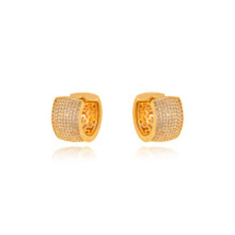 BRINCO ARGOLA MICRO ZIRCÔNIA EM BANHO DE OURO 18K