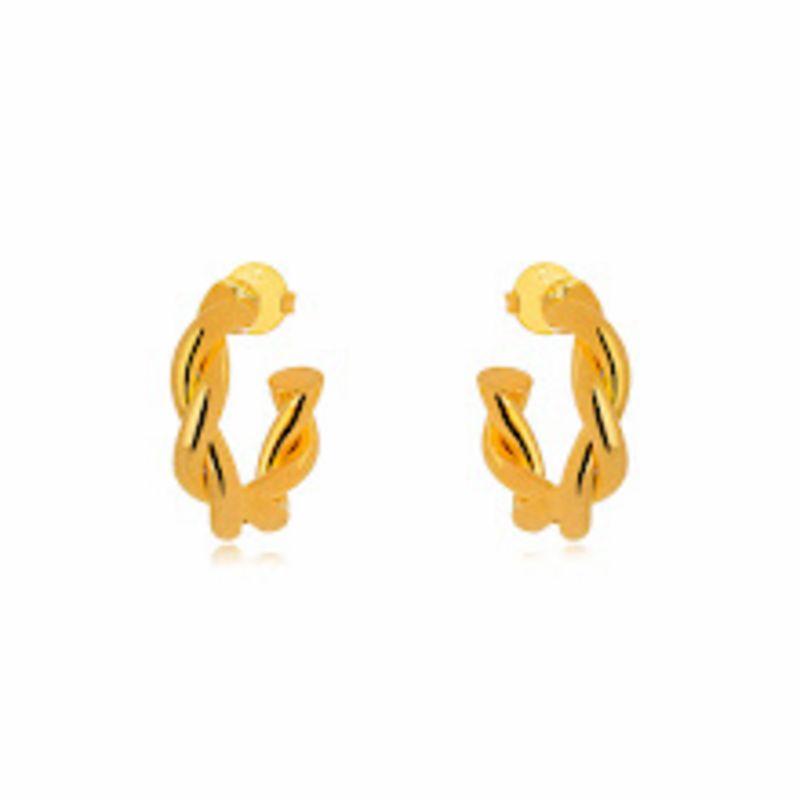 BRINCO ARGOLA TORCIDA EM BANHO DE OURO 18K