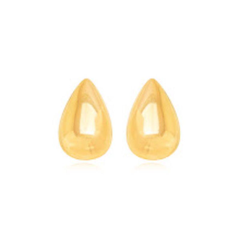BRINCO GOTA LISA EM BANHO DE OURO 18K