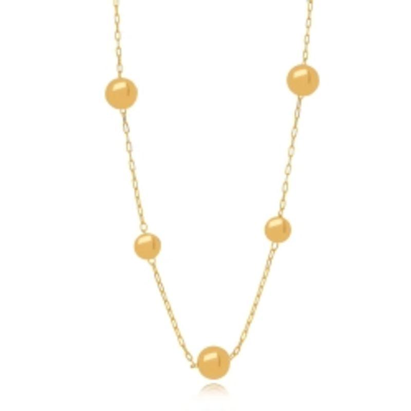 CHOKER ESFERAS LISAS EM BANHO DE OURO 18K