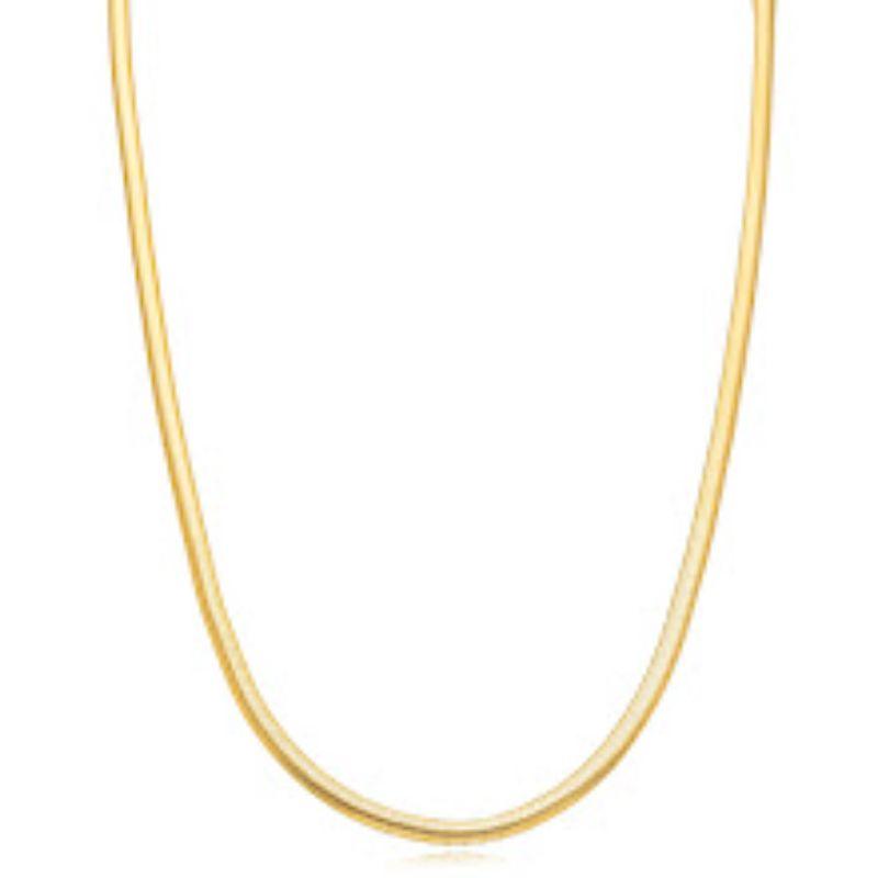 COLAR CHOKER MALHA ROLIÇA LISA EM BANHO DE OURO 18K