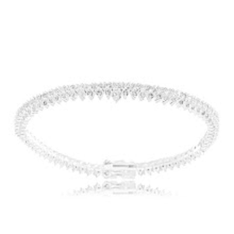 PULSEIRA RIVIEIRA 3 GARRAS COM ZIRCÔNIA EM BANHO DE RÓDIO BRANCO