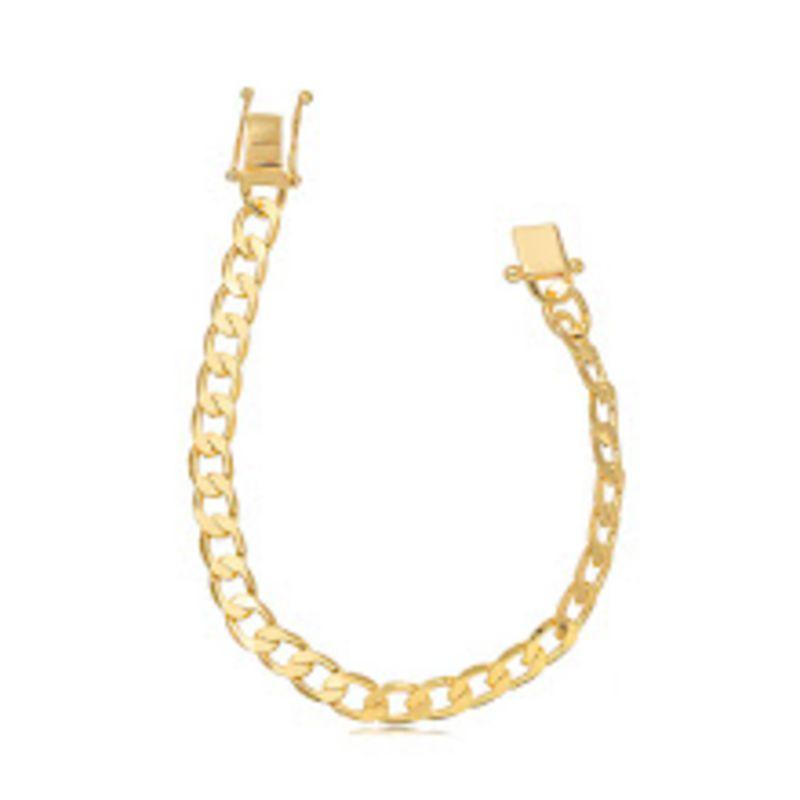 PULSEIRA ELOS LISO MASCULINA EM BANHO DE OURO 18K