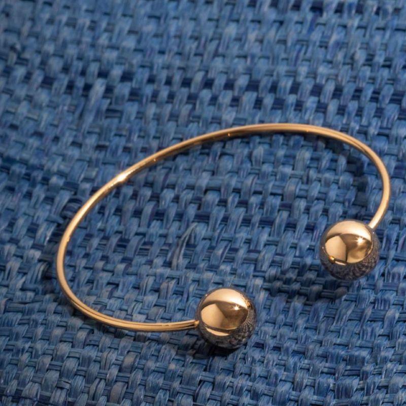 BRACELETE BOLAS LISAS EM BANHO DE OURO 18K