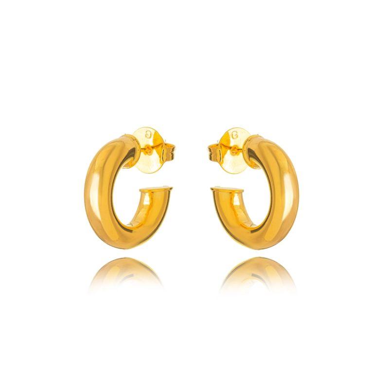 BRINCO ARGOLA LISA EM BANHO DE OURO 18K