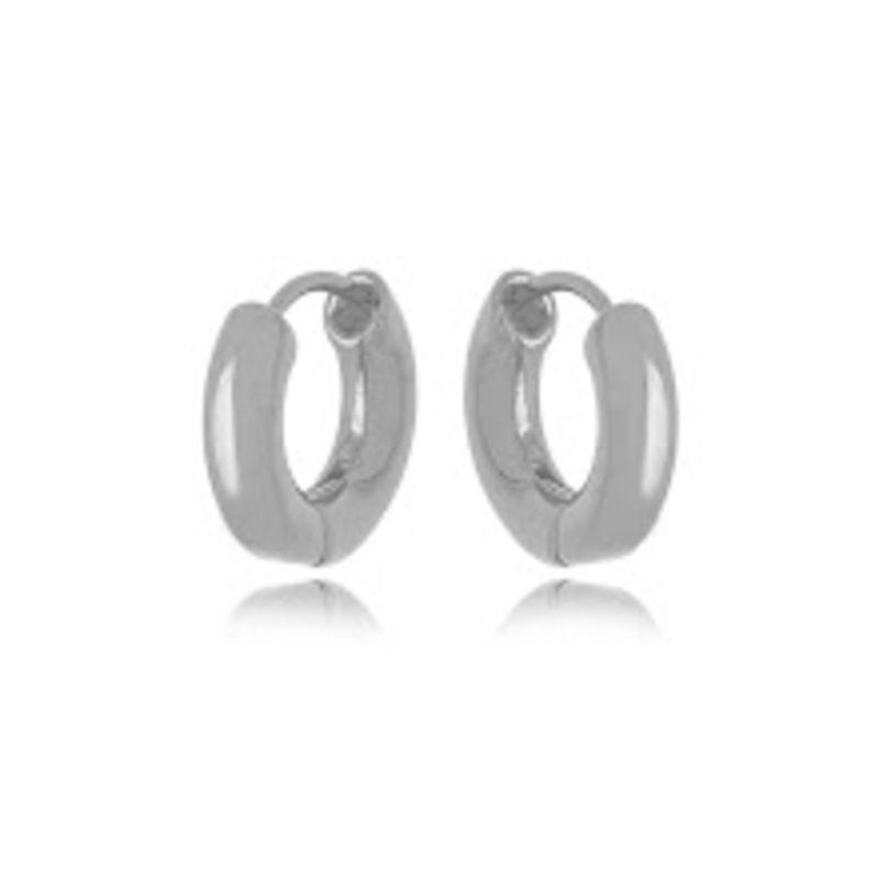 BRINCO ARGOLA LISA EM BANHO DE RÓDIO BRANCO