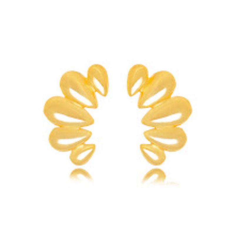 BRINCO GOTAS LISAS EM BANHO DE OURO 18K