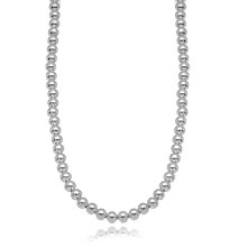 CHOKER BOLAS LISAS EM BANHO DE RÓDIO BRANCO