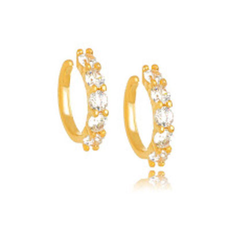 PIERCING CRISTAIS EM BANHO DE OURO 18K