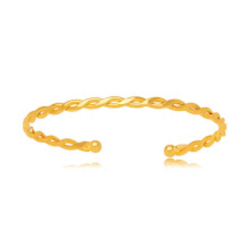 PULSEIRA BRACELETE TORCIDO EM BANHO DE OURO 18K