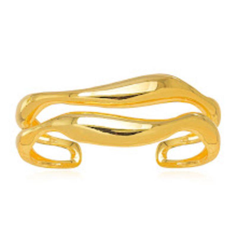PULSEIRA MAXI BRACELETE FILEIRAS EM BANHO DE OURO 18K