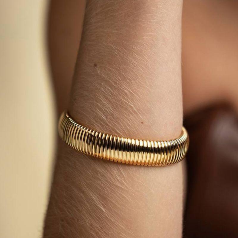 PULSEIRA BRACELETE DETALHADO EM BANHO DE OURO 18K