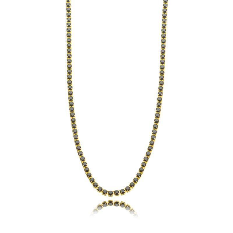 COLAR CHOKER RIVIEIRA ONIX EM BANHO DE OURO 18K