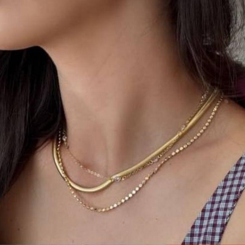 COLAR CHOKER MALHA ROLIÇA LISA EM BANHO DE OURO 18K