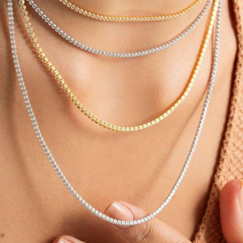COLAR CHOKER RIVIERA FINA EM BANHO DE RÓDIO BRANCO
