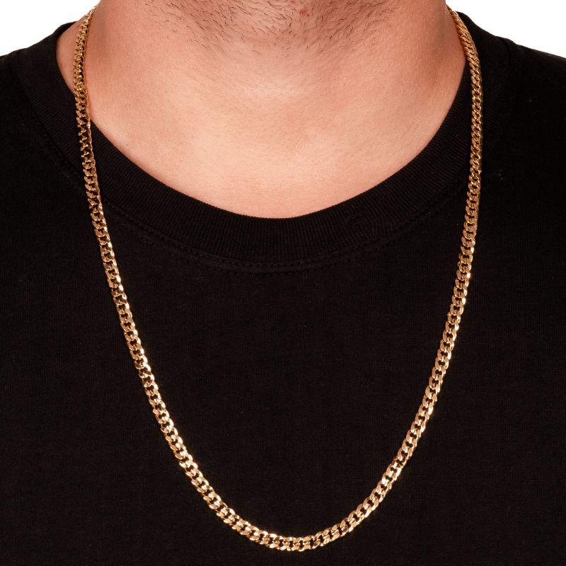 COLAR MASCULINO ELOS GRUMMET EM BANHO DE OURO 18K