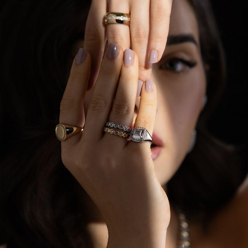 ANEL APARADOR CRISTAL EM BANHO DE OURO 18K