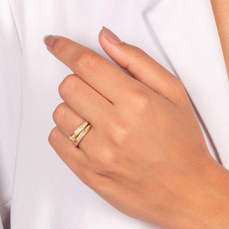 ANEL SLIM PREGO COM MICRO ZIRCÔNIAS EM BANHO DE OURO 18K