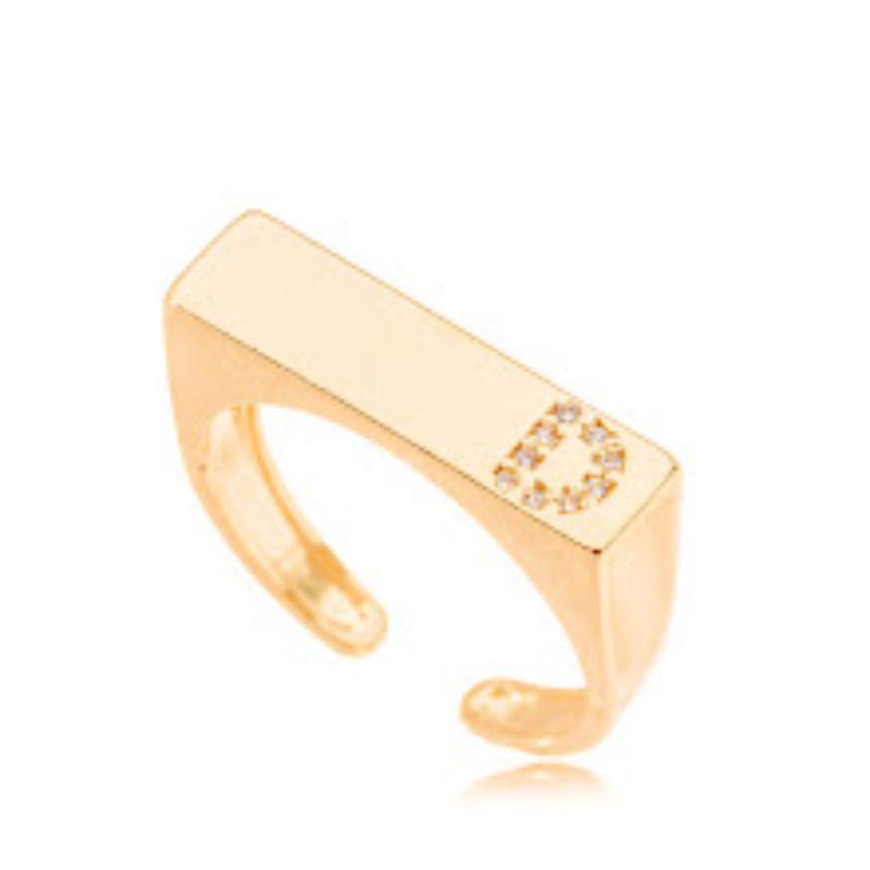 ANEL REGULÁVEL RETANGULAR COM INICIAL 